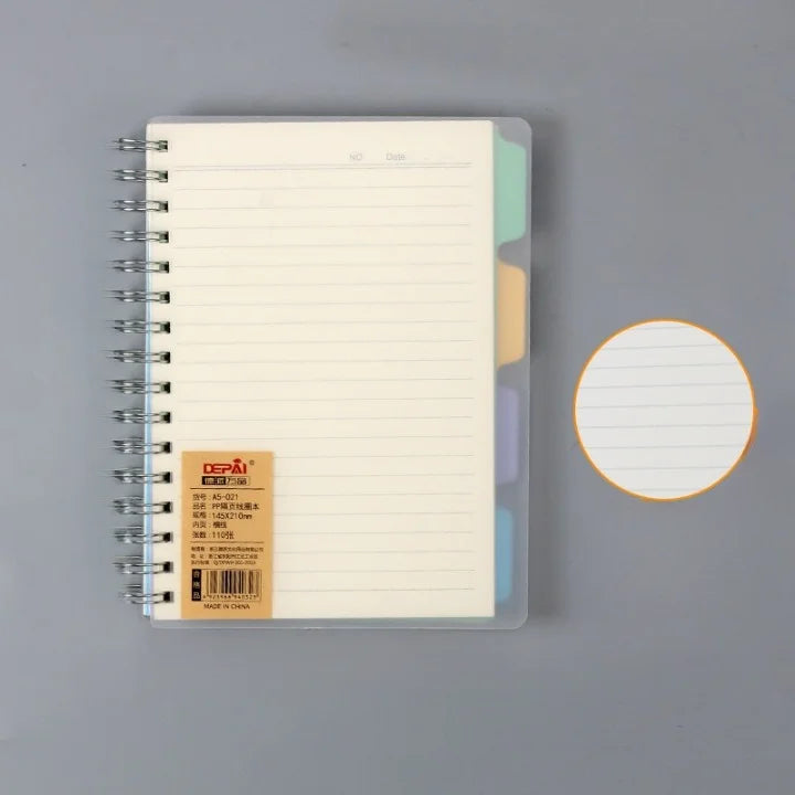 A5 Transparent Cover Multi Subject Notebook