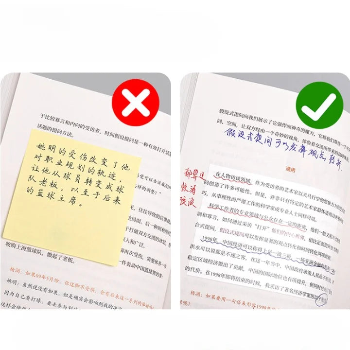 Transparent  Multi Color Sticky Note