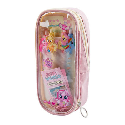 Cartoon Pattern Large Capacity Transparent Pencil Case