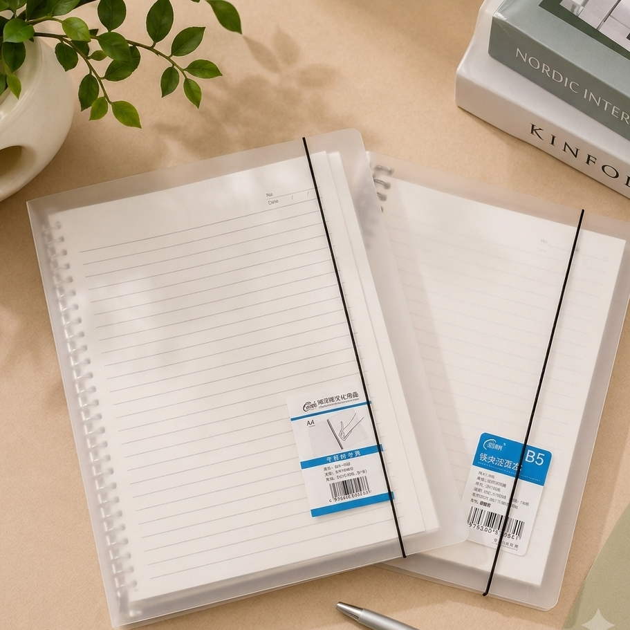 Transparent Plastic Ring Binders With Elastic Closure