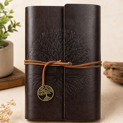 Retro Tree Embossed Leather Journal