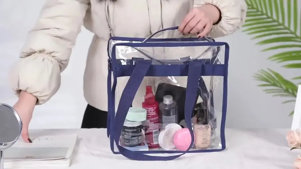 TrendyTransparentPVCToteBag#bag#totebag#storagebag#organizerbag#ladiesbag#transparentbag#handbag#cosmeticsbag#canvasbag
