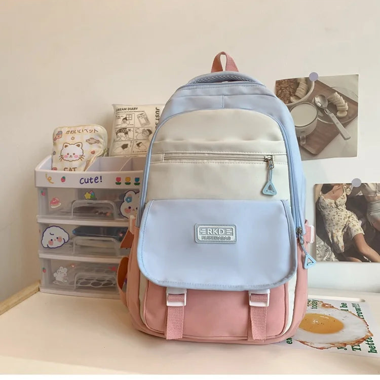 Backpack 3 Color Triple Tone Multi Pocket Backpack – thepaperworm