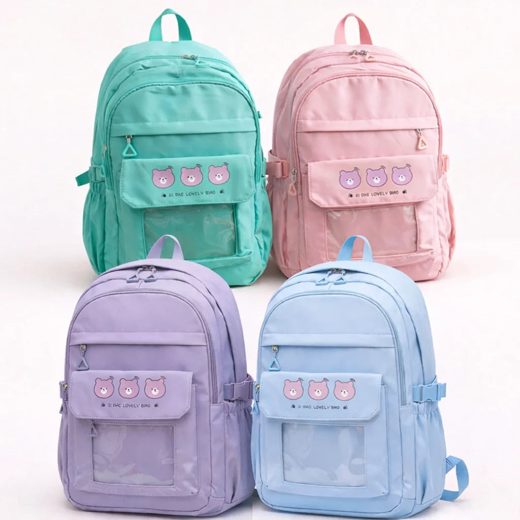 Triple Bear Pastel Kawaii Backpack