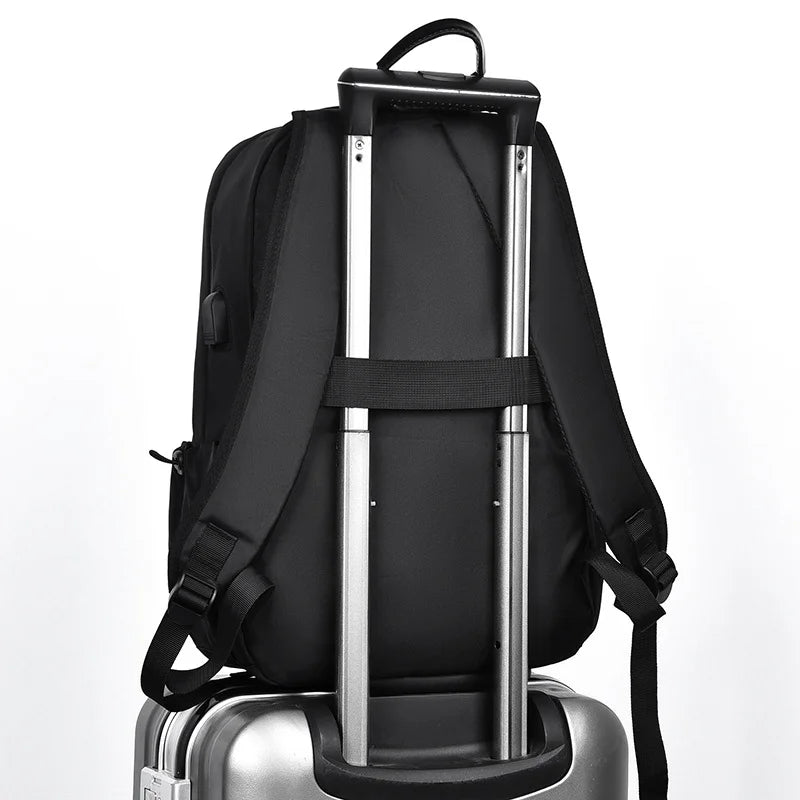 Executive Black Slim Laptop Backpack - Lightweight & Durable