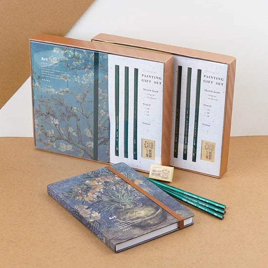 Van Gogh Art Cover Sketchbook & Painting Gift Set