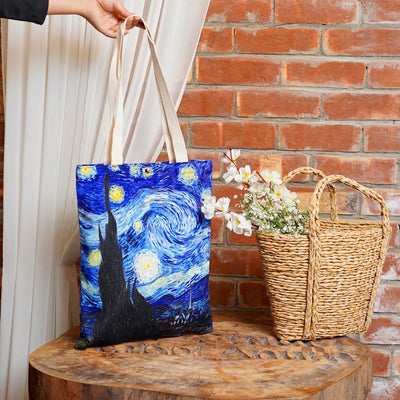 Van Gogh Series Canvas Shoulder Bag -  Starry Night