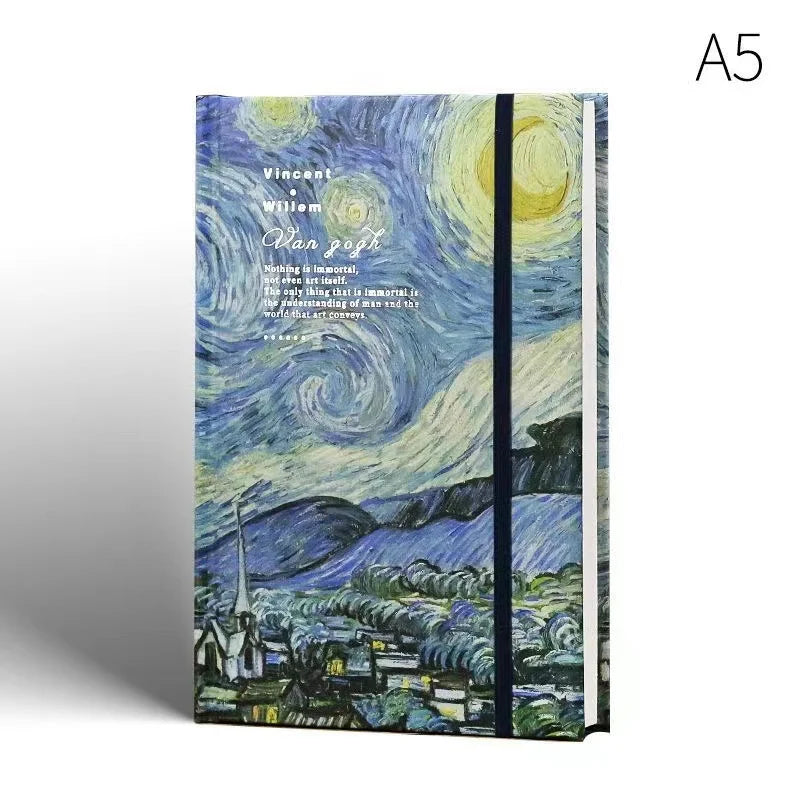 Van Gogh Inspired Art Journal Sketchbook with Elastic Closure