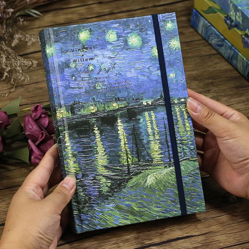 Van Gogh Inspired Art Journal Sketchbook with Elastic Closure