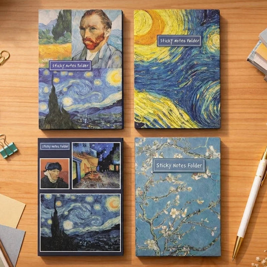 Van Gogh Series Adhesive Sticky Notes Folder