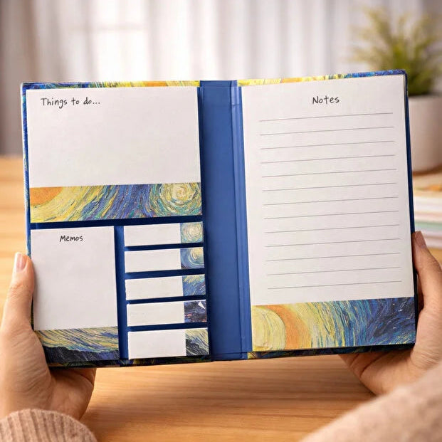 Van Gogh Series Adhesive Sticky Notes Folder