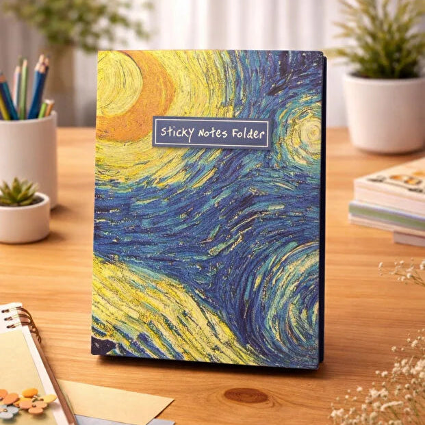 Van Gogh Series Adhesive Sticky Notes Folder