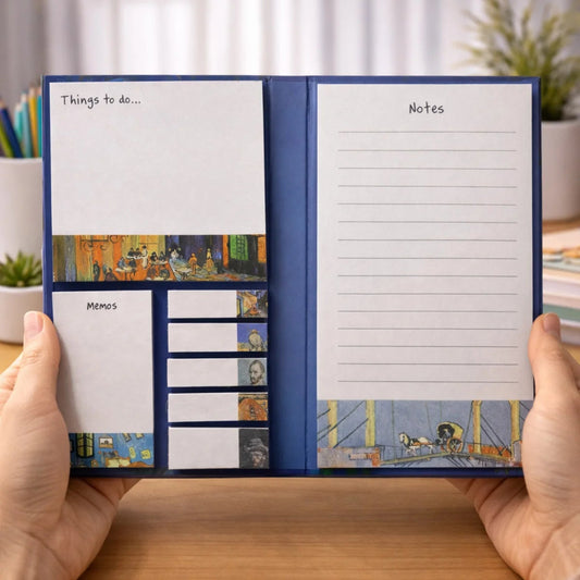 Van Gogh Series Adhesive Sticky Notes Folder