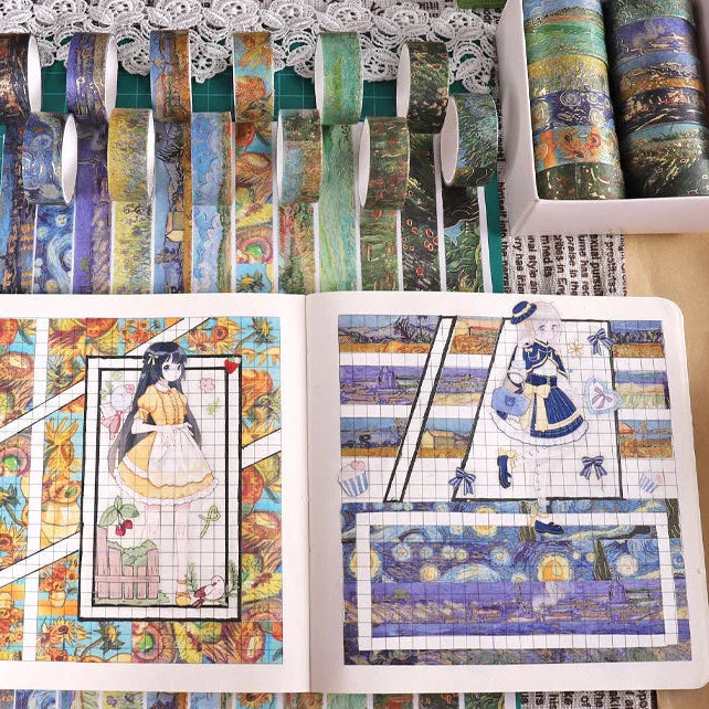 Art Inspired Golden Foiled Decorative Washi Tape Set
