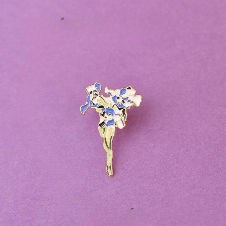 Van Gogh's Sunflower French Iris Enamel Pin
