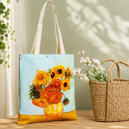 Van Gogh Painting Canvas Shoulder Bag - Sunflower