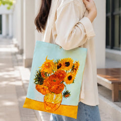 Van Gogh Painting Canvas Shoulder Bag - Sunflower