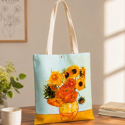 Van Gogh Painting Canvas Shoulder Bag - Sunflower