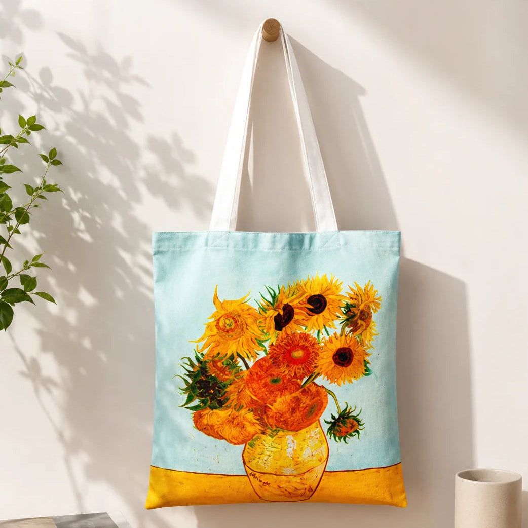 Van Gogh Painting Canvas Shoulder Bag - Sunflower