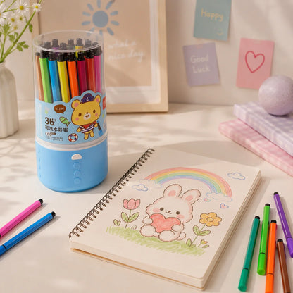 DELI Washable Water Color Markers - 36 Pcs