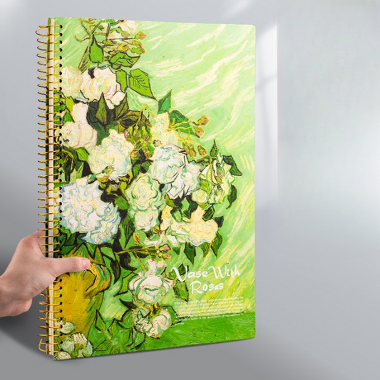 Vase Rose Covered By Vincent Van Gogh Coil Register Notebook