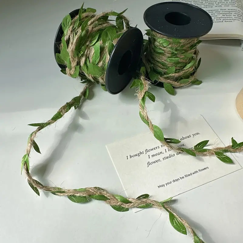 Vintage-Style DIY Decor Green Leaf Rope
