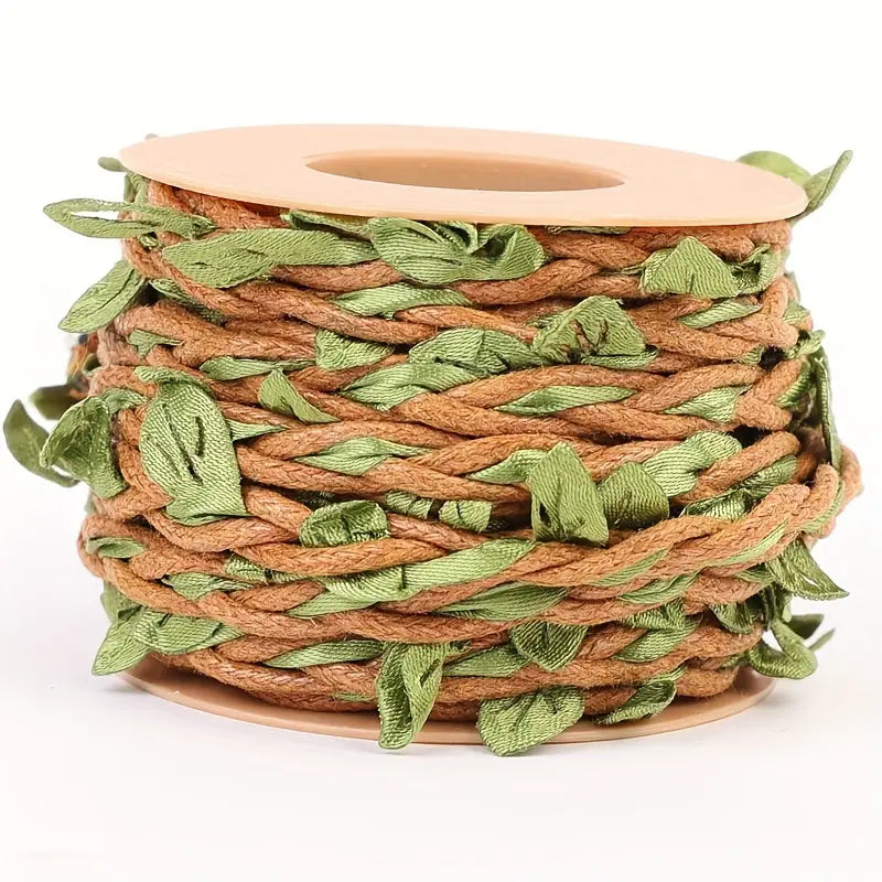 Vintage-Style DIY Decor Green Leaf Rope