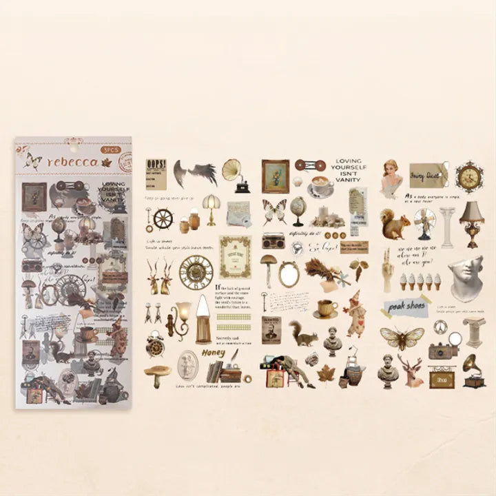 Vintage Artistic Scrapbook Stickers