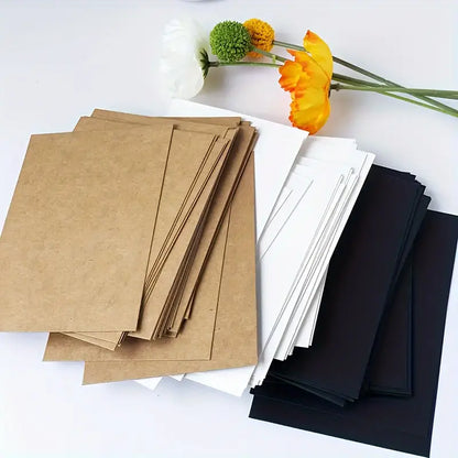 50 Pcs Vintage Blank Kraft Card Sheets