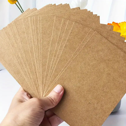 50 Pcs Vintage Blank Kraft Card Sheets