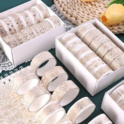 Vintage Gold Floral Washi Tape Set