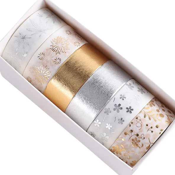 Vintage Gold Floral Washi Tape Set