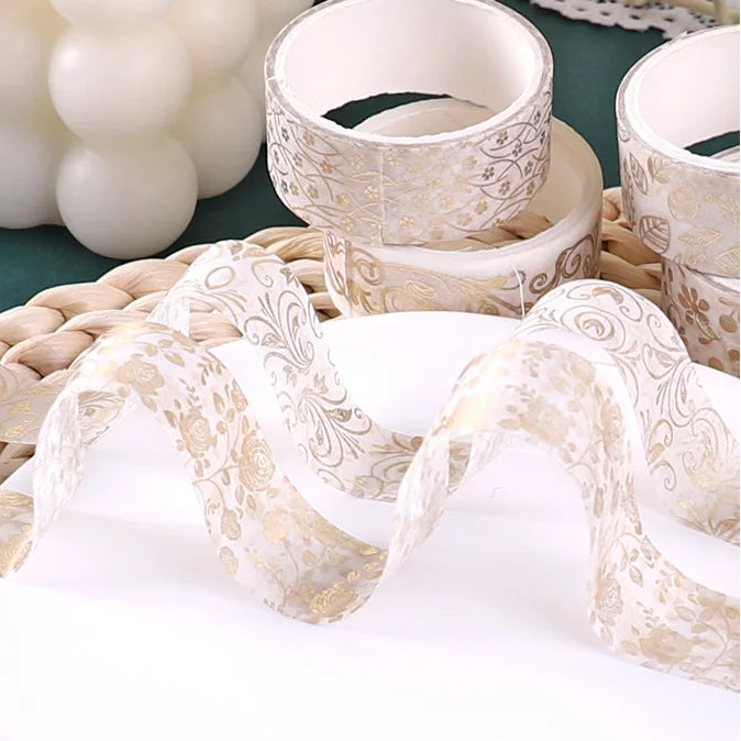 Vintage Gold Floral Washi Tape Set