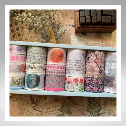 Retro Pattern Floral Washi Tape Set