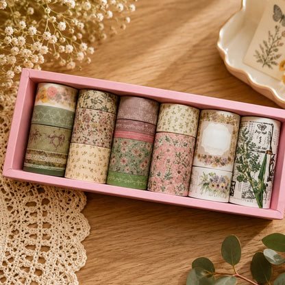Retro Pattern Floral Washi Tape Set
