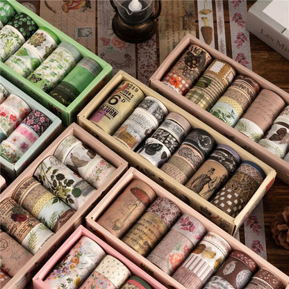 Retro Pattern Floral Washi Tape Set