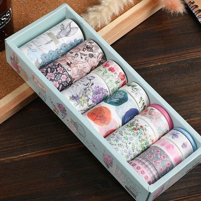 Retro Pattern Floral Washi Tape Set