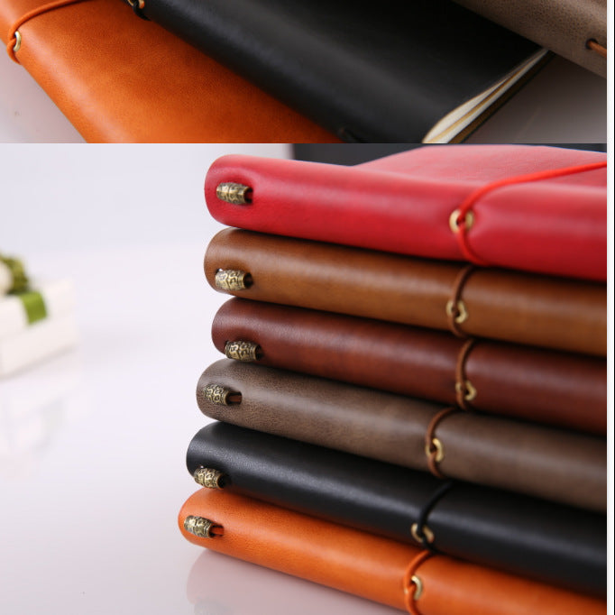Vintage Leather Refillable Notebook with Card Sleeves & Zip Pocket