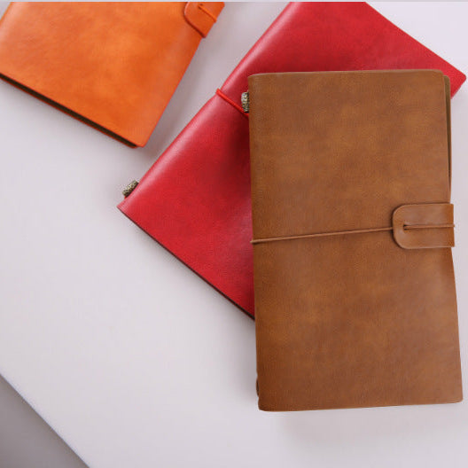 Vintage Leather Refillable Notebook with Card Sleeves & Zip Pocket