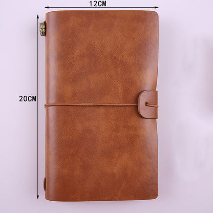 Vintage Leather Refillable Notebook with Card Sleeves & Zip Pocket
