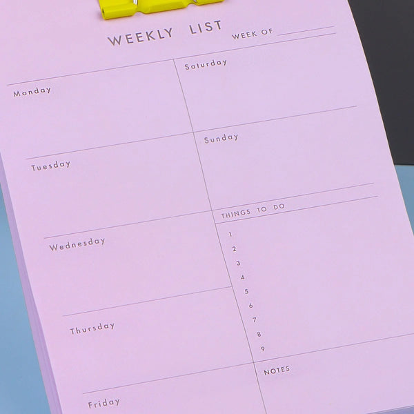 Weekly Plan Manager Notepad With Paper Clip