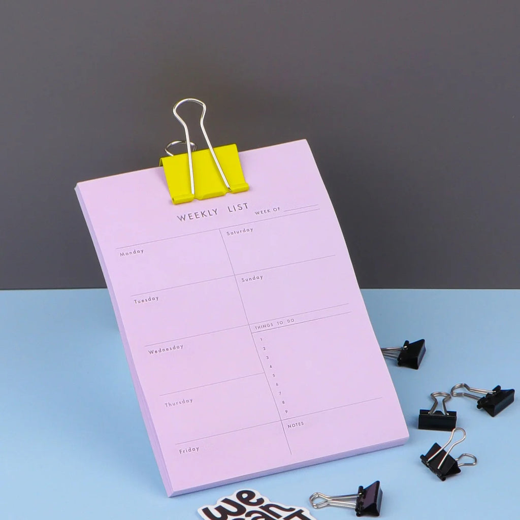 Weekly Plan Manager Notepad With Paper Clip