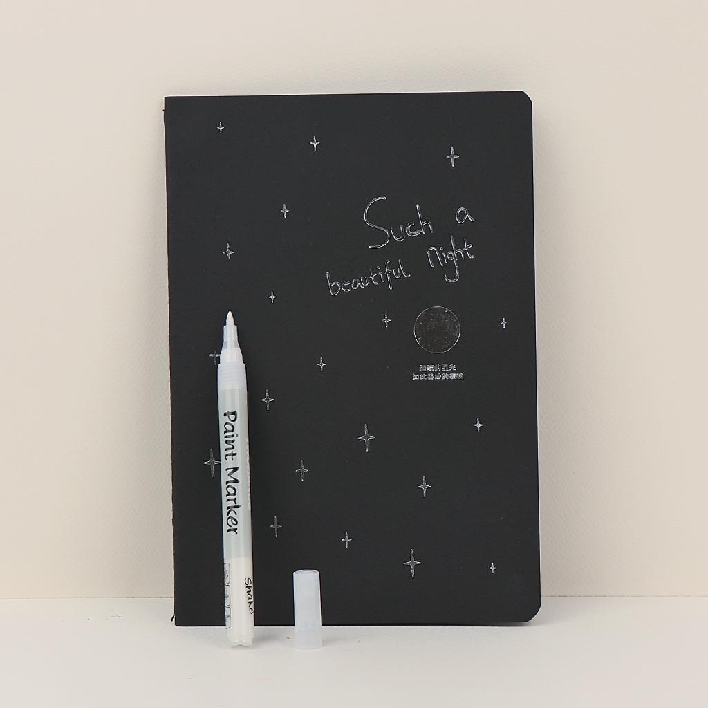 Black Notebook with Paint Marker