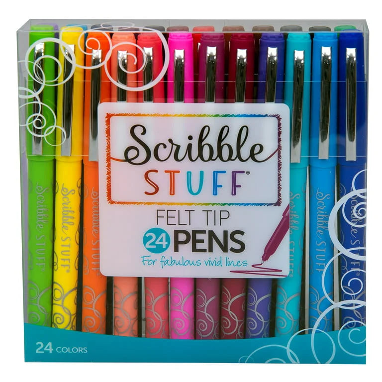 Scribble Stuff Felt Tip Brush Markers  - Set of 24