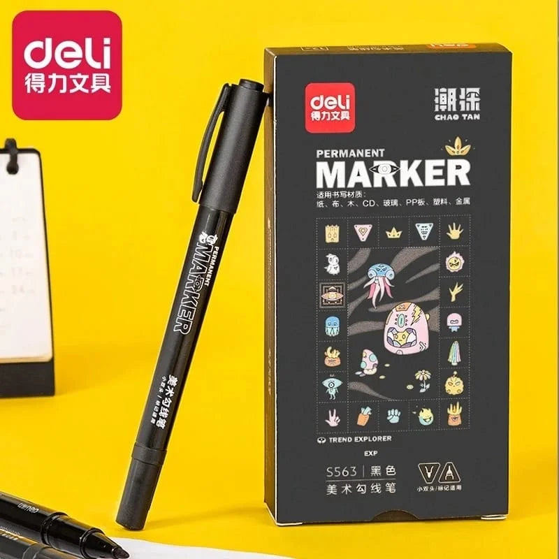 Deli Dual Head Waterproof Art Pen And Marker