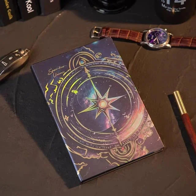 Cosmic Clock Retro Hardcover Journal With Cover