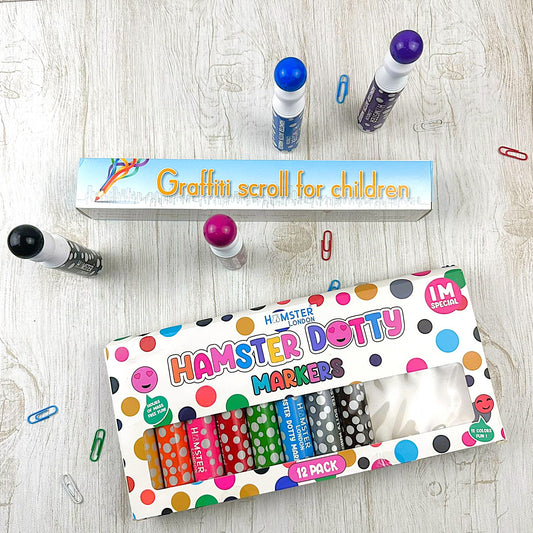 Kids Coloring Duo - Dotty Markers & Sticker Roll