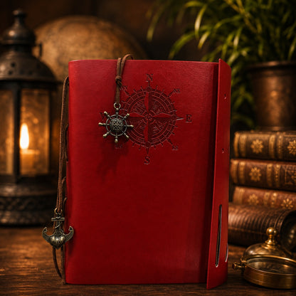 Retro Pirate Strap Leather Embossed Cover Journal