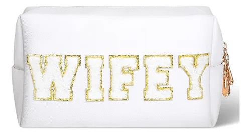 Large Capacity PU Leather WIFEY Cosmetic Pouch