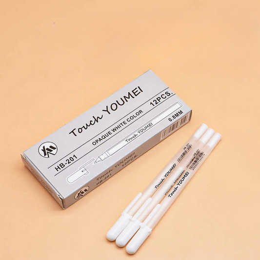White Gel Pen Pointer - Set of 12